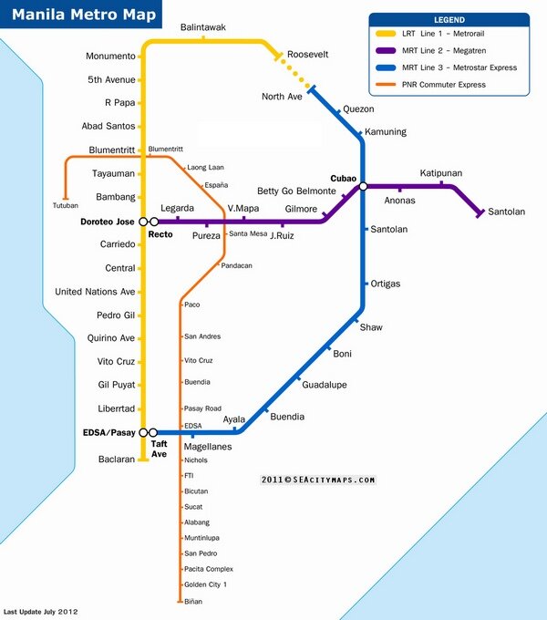 manila metro map Манила Филиппины. Что посмотреть, куда сходить, где дешево остановиться.